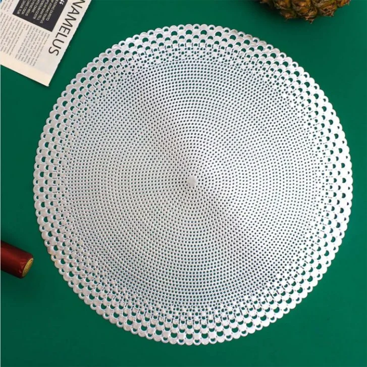 38cm Round PVC Fancy Round Nordic Hollow Gold Sliver Table Mat