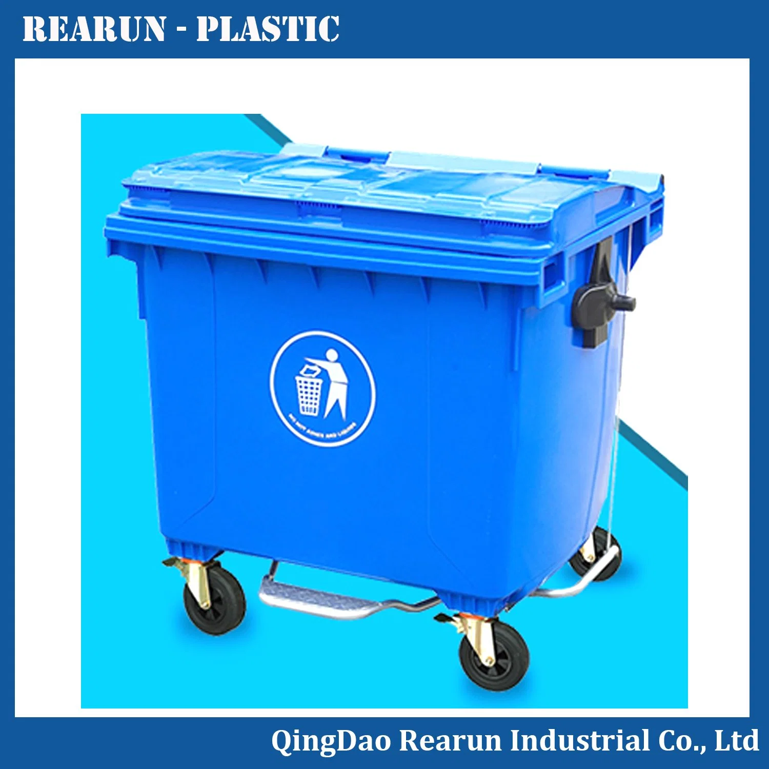 100% HDPE Industrial Foot Pedal Dustbin Recycle Trash Can