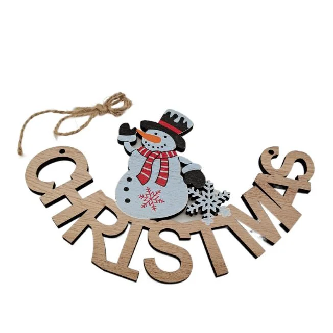 Madeira Crafts Natal madeira Chip pendente Home decorações pintado UV Acessórios da árvore de christmas