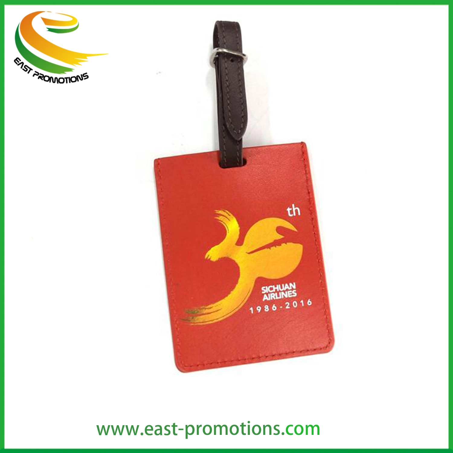 Manufacturer Custom Fashion PU Leather Travel Luggage Name Tag with Logo Embossed