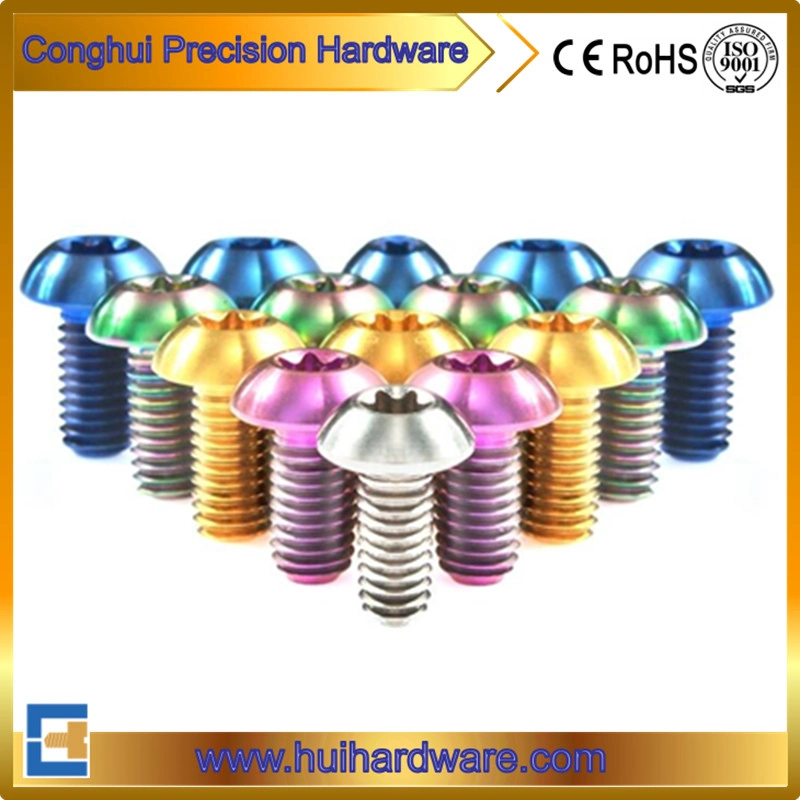 Tc4 Titanium Torx Button Head Screws Rainbow Color