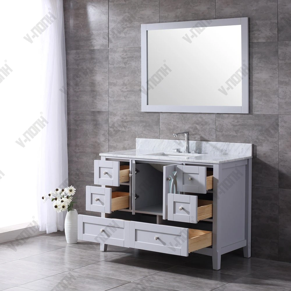 48inch Top Quality Modern Carrara Marble Top Bathroom Vanity Cabinet