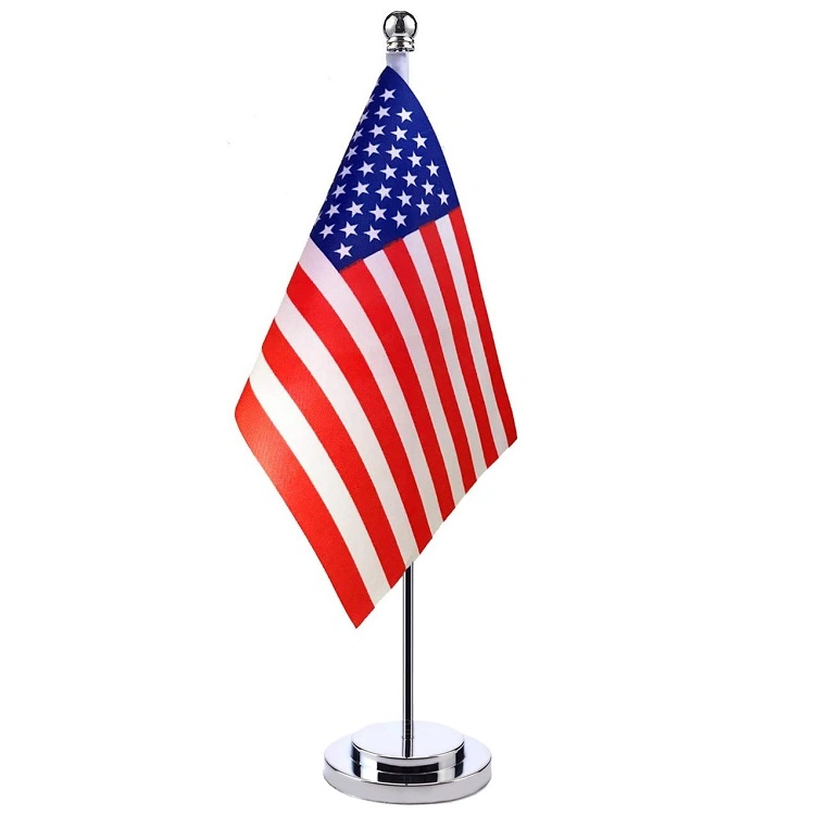 High Quality Desktop Flag Stand with Custom Printed Flags for Office/Room Decoration