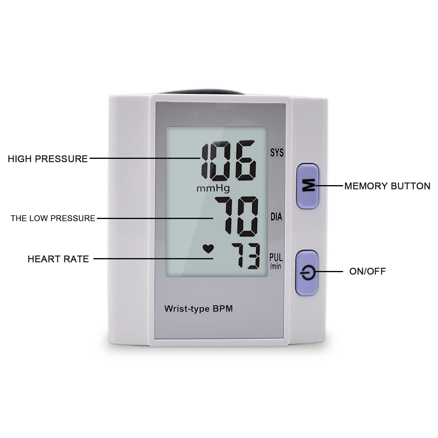 CE&FDA Electronic Accurate Digital Wrist Automatic Sphygmomanometer Blood Pressure Monitor