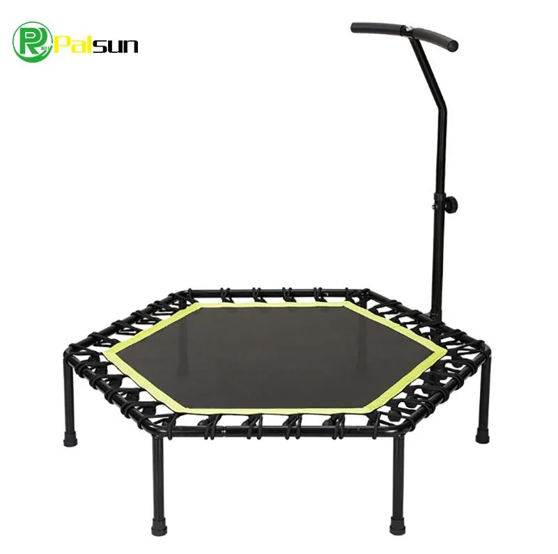 High quality/High cost performance  Jump Sport Adjustable Handle Bar Hex Trampoline Mini Hexagon Trampoline Workout