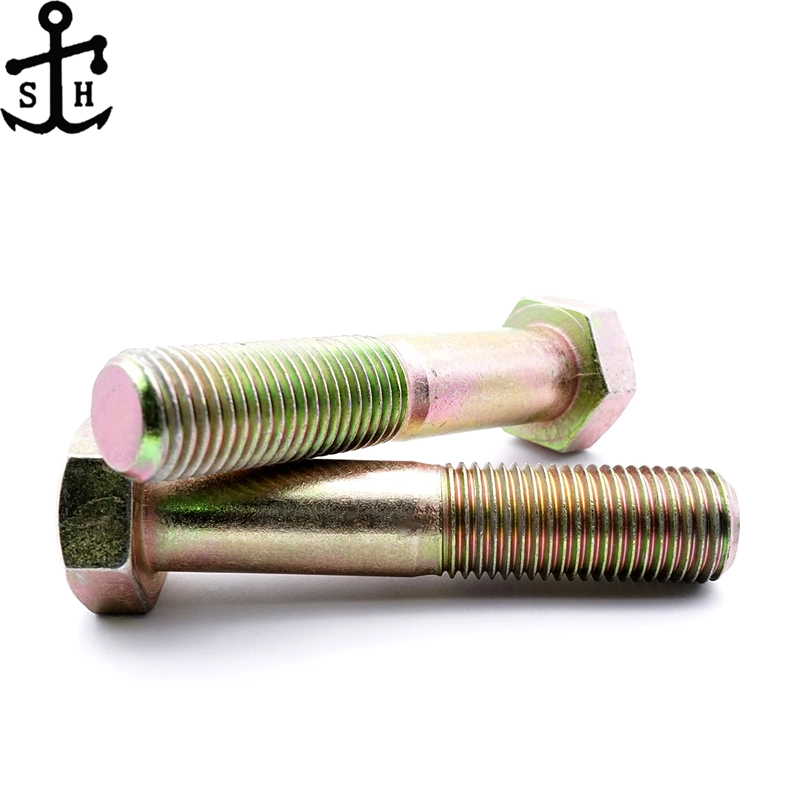 Discount Price DIN931 Oversize Carbon Steel Yellow Hexagon Head Bolt Big Size