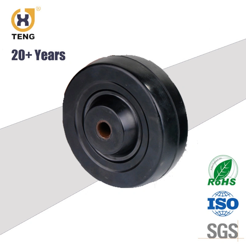 Cheap Black Rubber Wheel with Plastic/Steel Rim