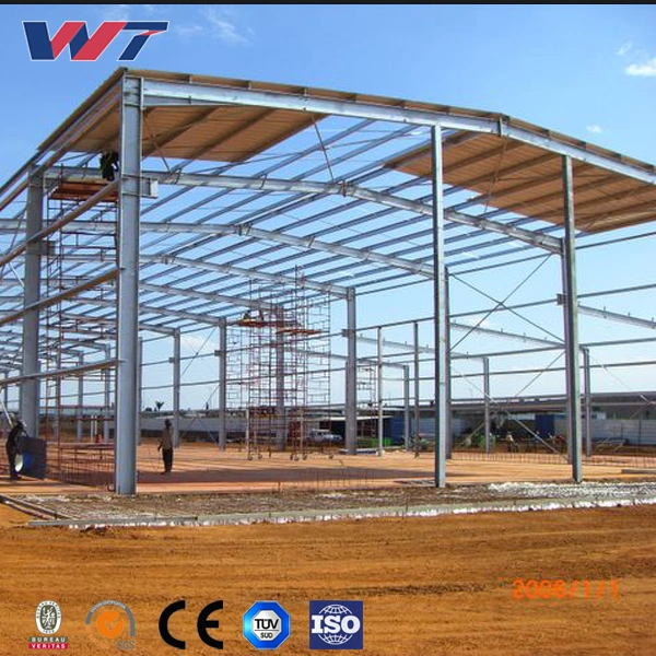 Fácil de construir la estructura de acero prefabricada Hangar/taller/almacén con grúa