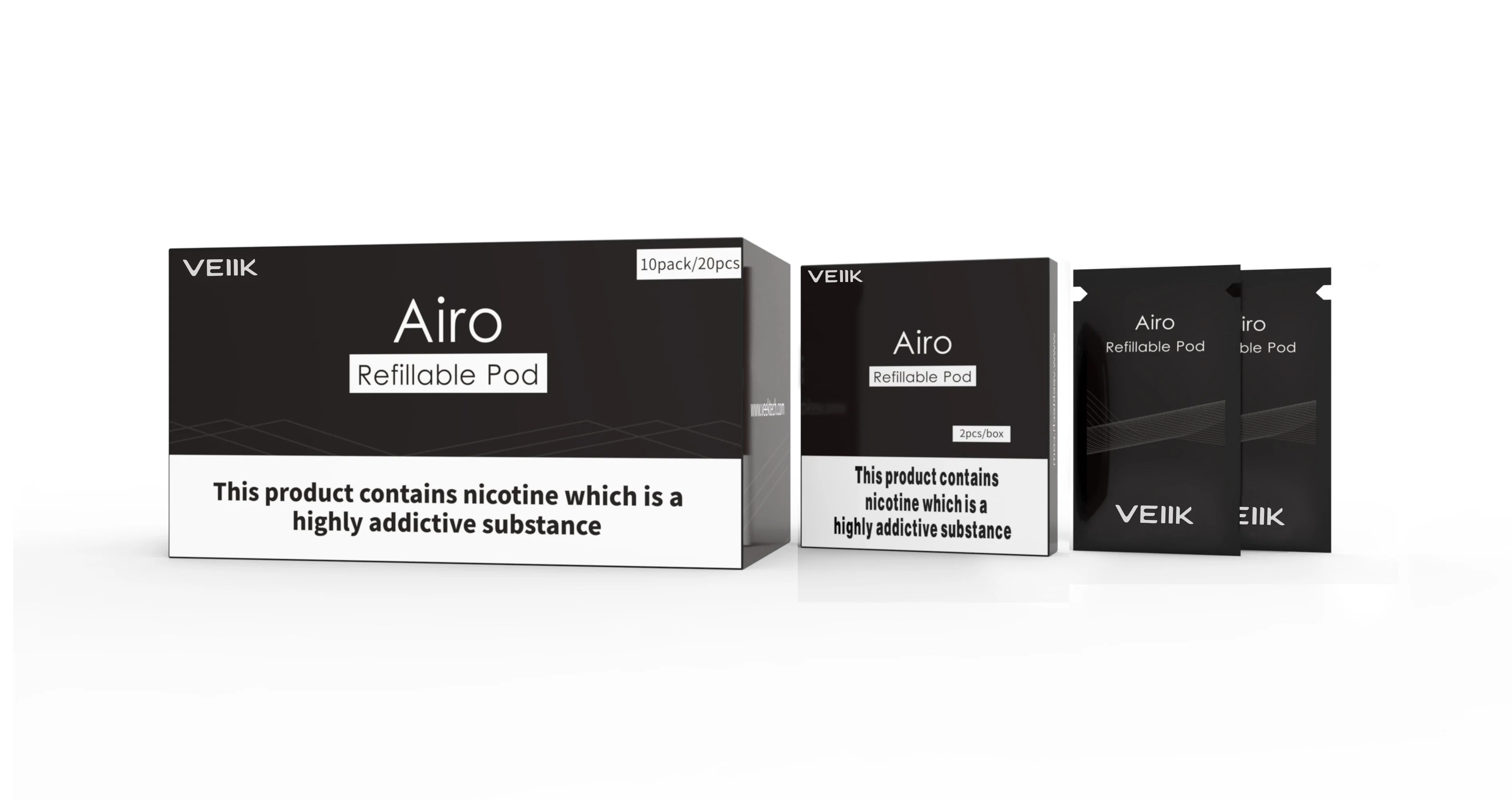 500 mAh Battery Optional Color Vape Pod System Kit Veiik Airo Vape Pod Kit
