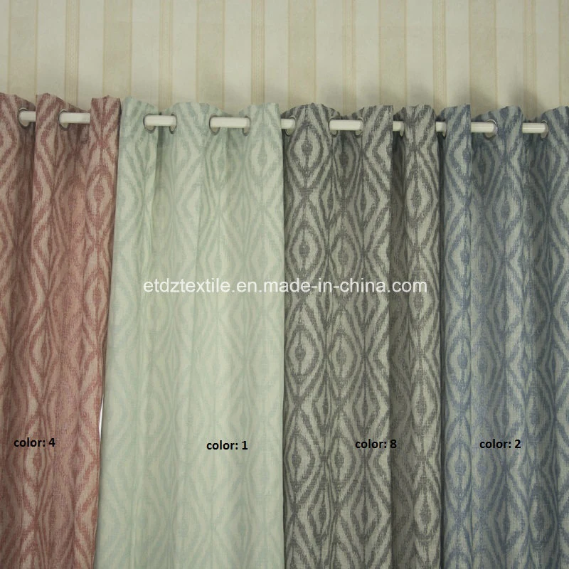 Canton Fair Morden Polyester Piece Dyed Linen Like Curtain Fabric