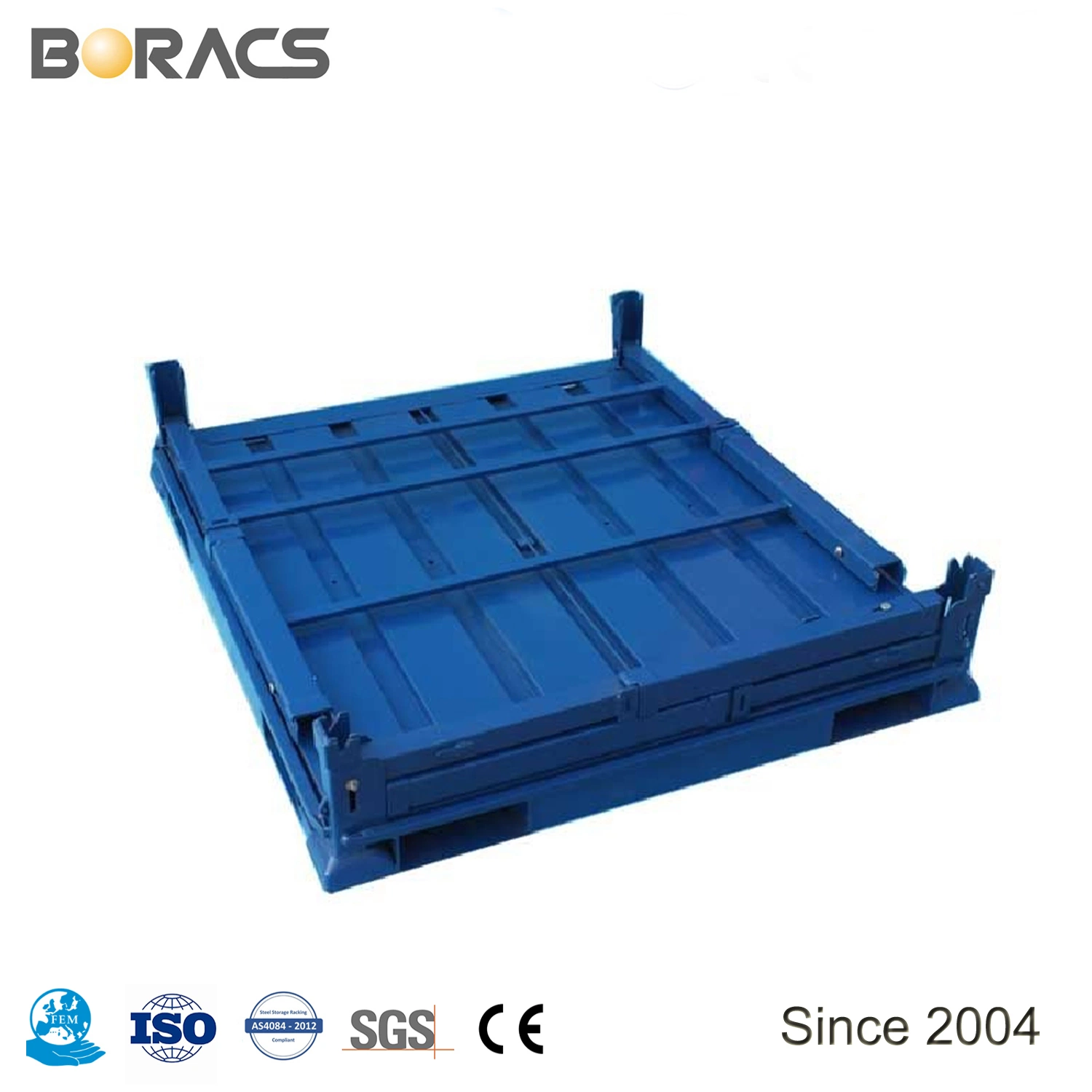 Logistics Warehouse Storage Metal Stackable Pallet Stillage Cage From Boracs