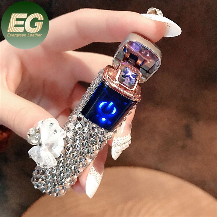 Ea051 Fashionable Tourch Cigarette Cigerate Windproof Electronic Lighters Luxury Fashion Rhinestone USB Bling Diamond Lighter