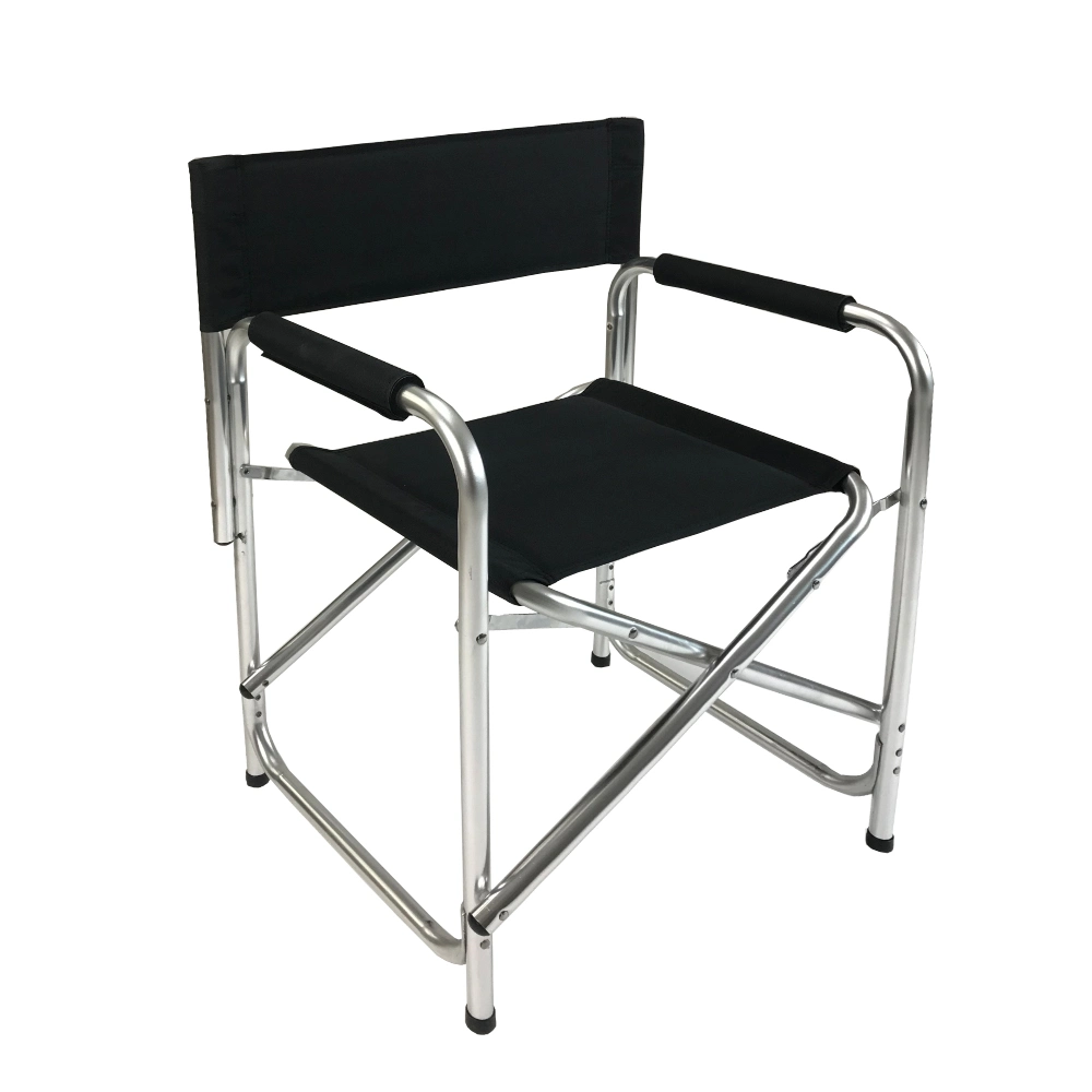 Plegable personalizado aluminio plegable Director silla asiento acolchado con Mesa lateral y bolsillos laterales