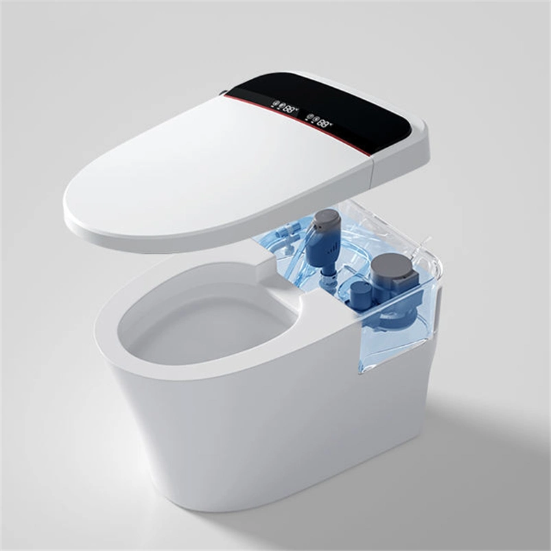 Modern Chinese Ceramic Floor Mounted Remote Control Toilet Bowl with Automatic Operation Dual-Flush Intelligent Bathroom Commode