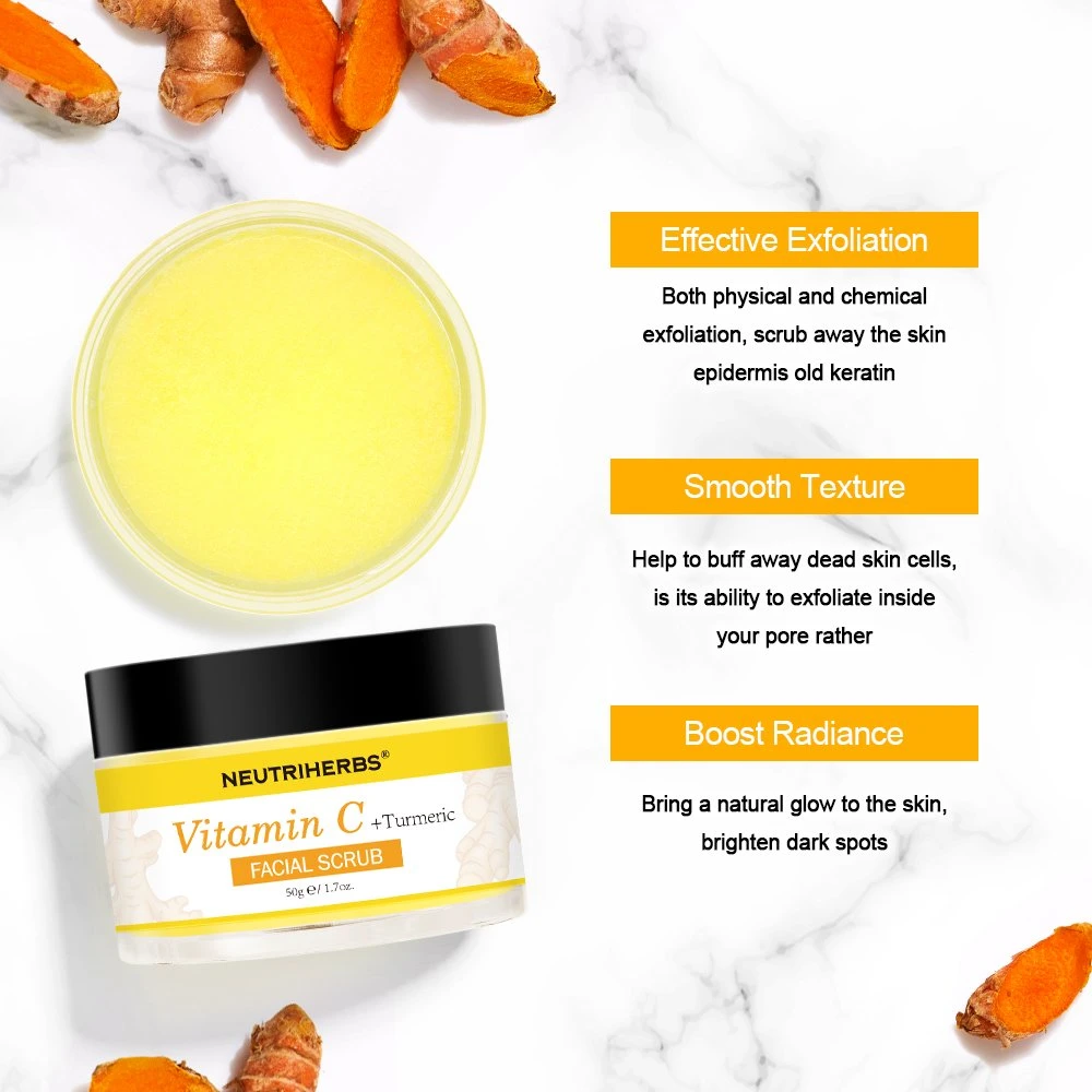 Exfoliación de la OEM Anti-Acne Exfoliator multidimensional de la limpieza de la vitamina C la cúrcuma Face Scrub