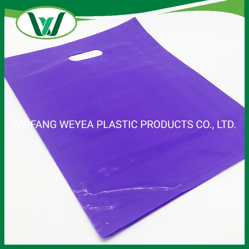 Factory Direct Sale Luxury HDPE Die Cut Handle Plastic Packing Carrier Bags