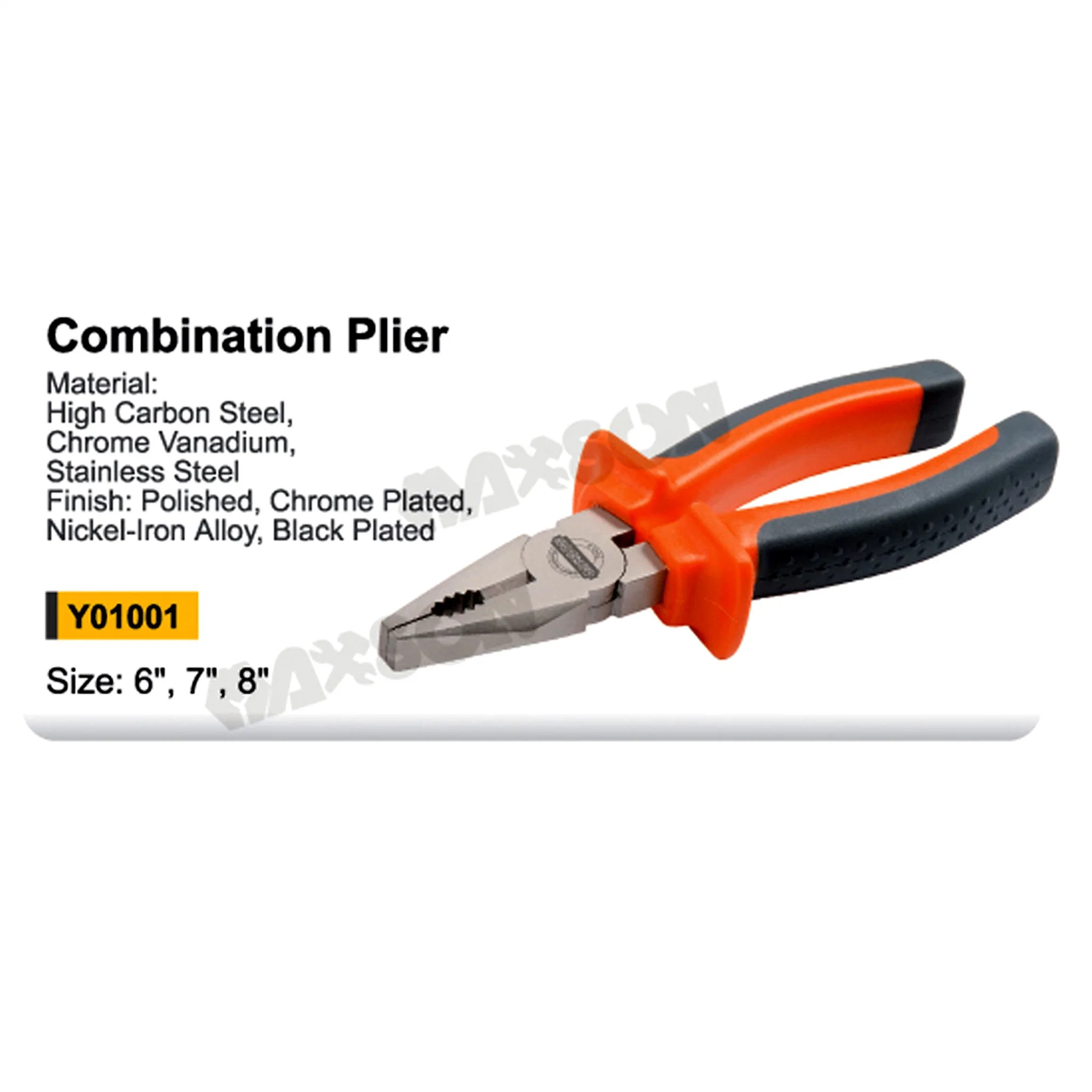 Y01001 High Quality Hand Tools Combination Plier with Heavy Duty Handle