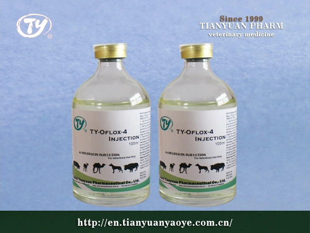 La Medicina Veterinaria de inyección de la ofloxacina 50ML 100ml para el animal antialérgico Anti-Inflammatory Agentes de la medicina veterinaria para los bovinos terneros ovejas cabras