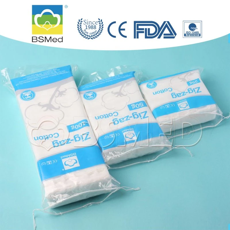 Wound Care Zig-Zag Cotton Medical Supply FDA Ce ISO