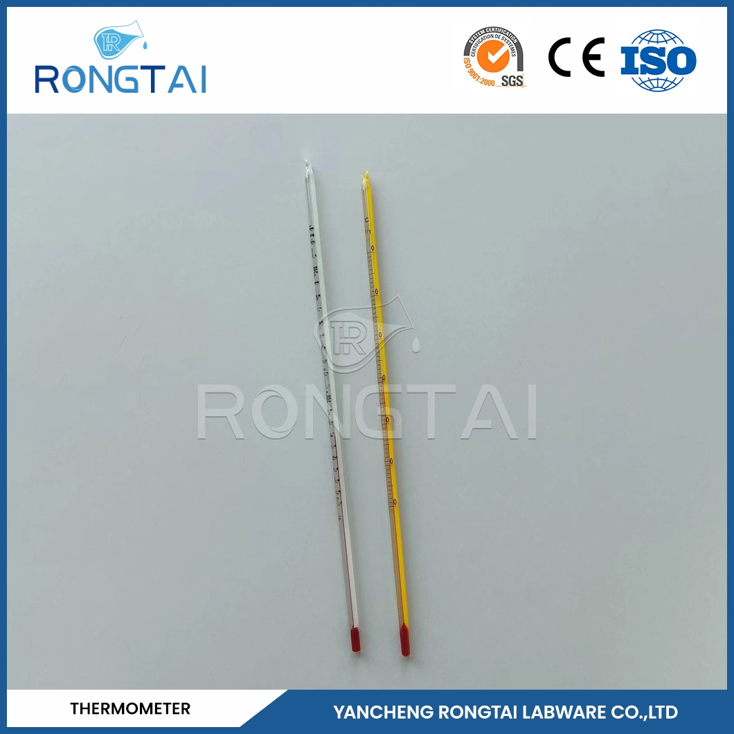 Rongtai thermomètres infrarouges de la fabrication industrielle thermomètre à mercure 15celimeter Chine thermomètre à mercure rouge