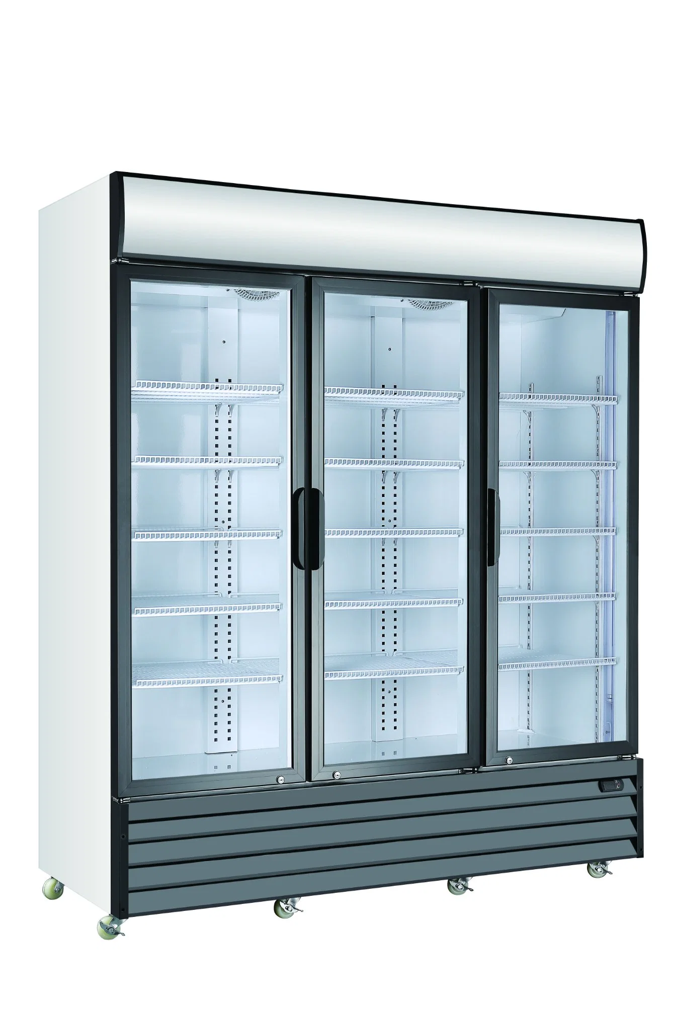 2~10 Degree Glass 3 Door Display Commercial Refrigerators Big Capacity Energy Saving 3 Door Supermarket Upright Showcase