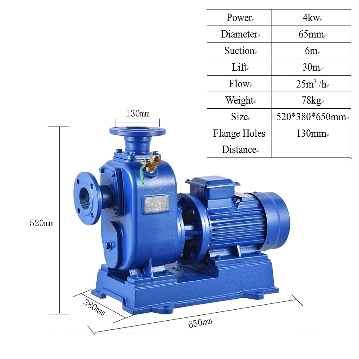 Jet100 Bomba de cebado automático de la cabeza alta bomba de agua eléctrica (0,75 KW/1CV)