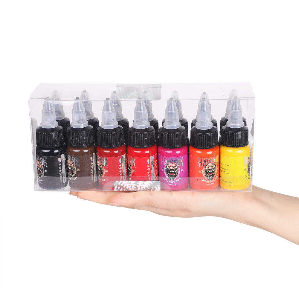 14 Colors Tattoo Ink Professional Pigment 15ml/Bottle Tattoo Inks Pigment for 3D Makeup Beauty Skin Body Art.