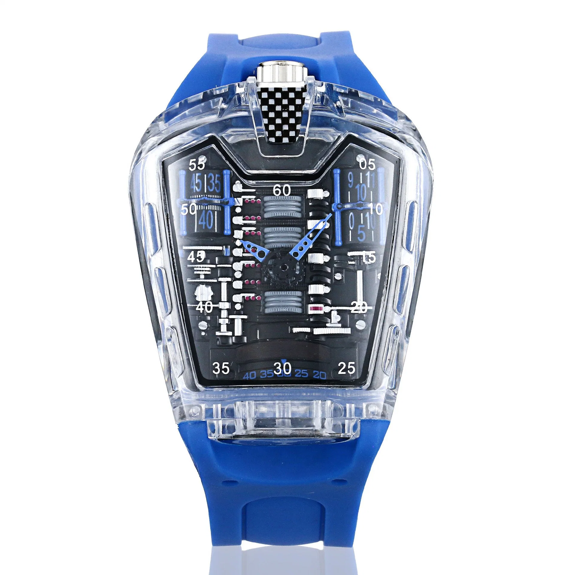 Montre de sport en silicone transparent pour hommes