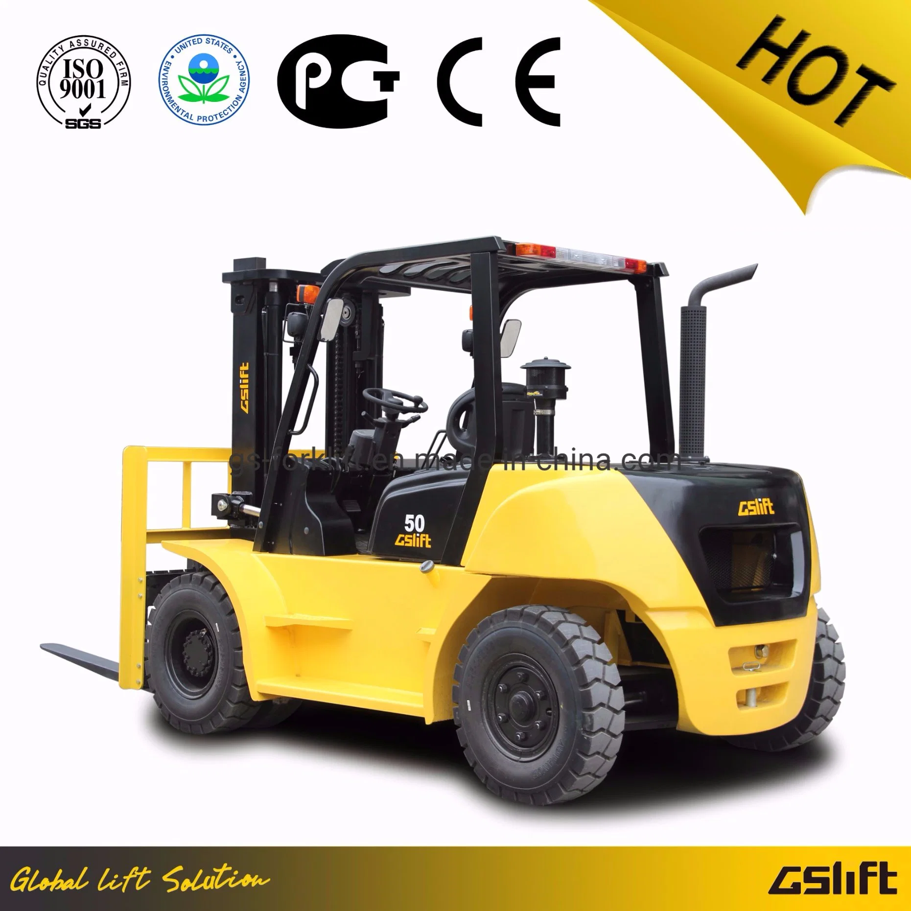 Gslift 600mm Load Center Big 5 Ton Diesel New Forklift Price