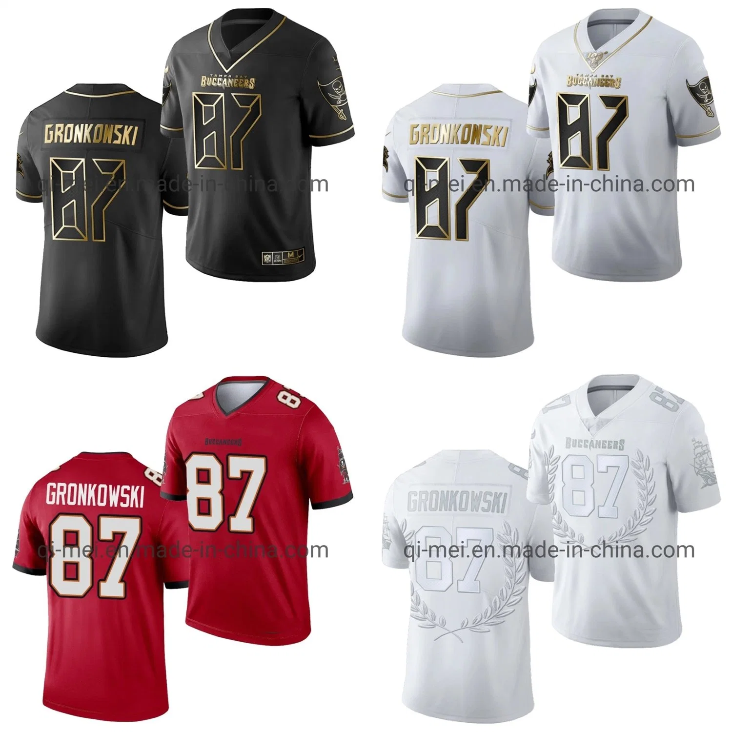 2021 Super Bowl LV Champions Rob Gronkowski Buccaneers Mens Adults Camisolas de futebol juvenil