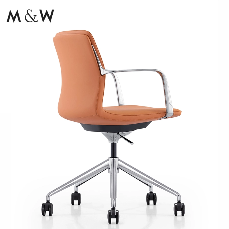 M&W Traditional Commerical Furniture Swivel Leather Staff Chair Reception Visitor Chair