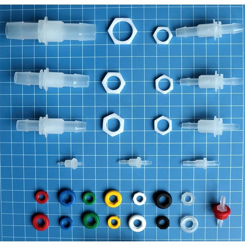 O plástico 5/16 polegada 8mm Mangueira 1/2-24uns Thread União avental montado em painel para tubos