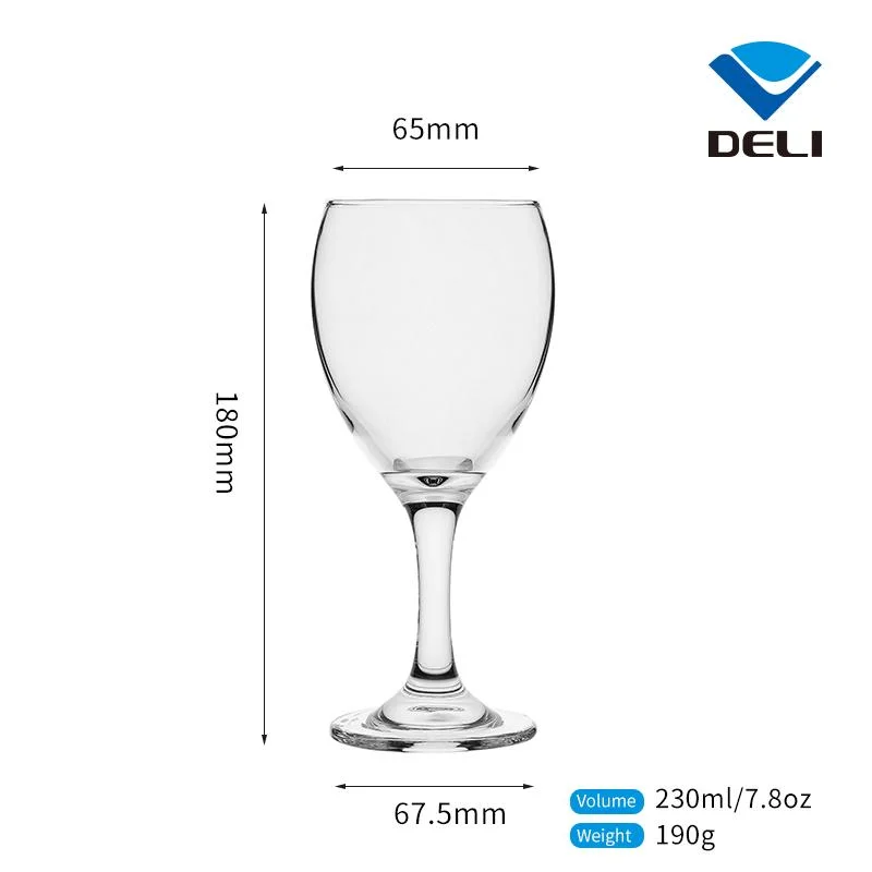 Deli 230ml 7.8oz Premium Design uma peça de vidro branco vinho