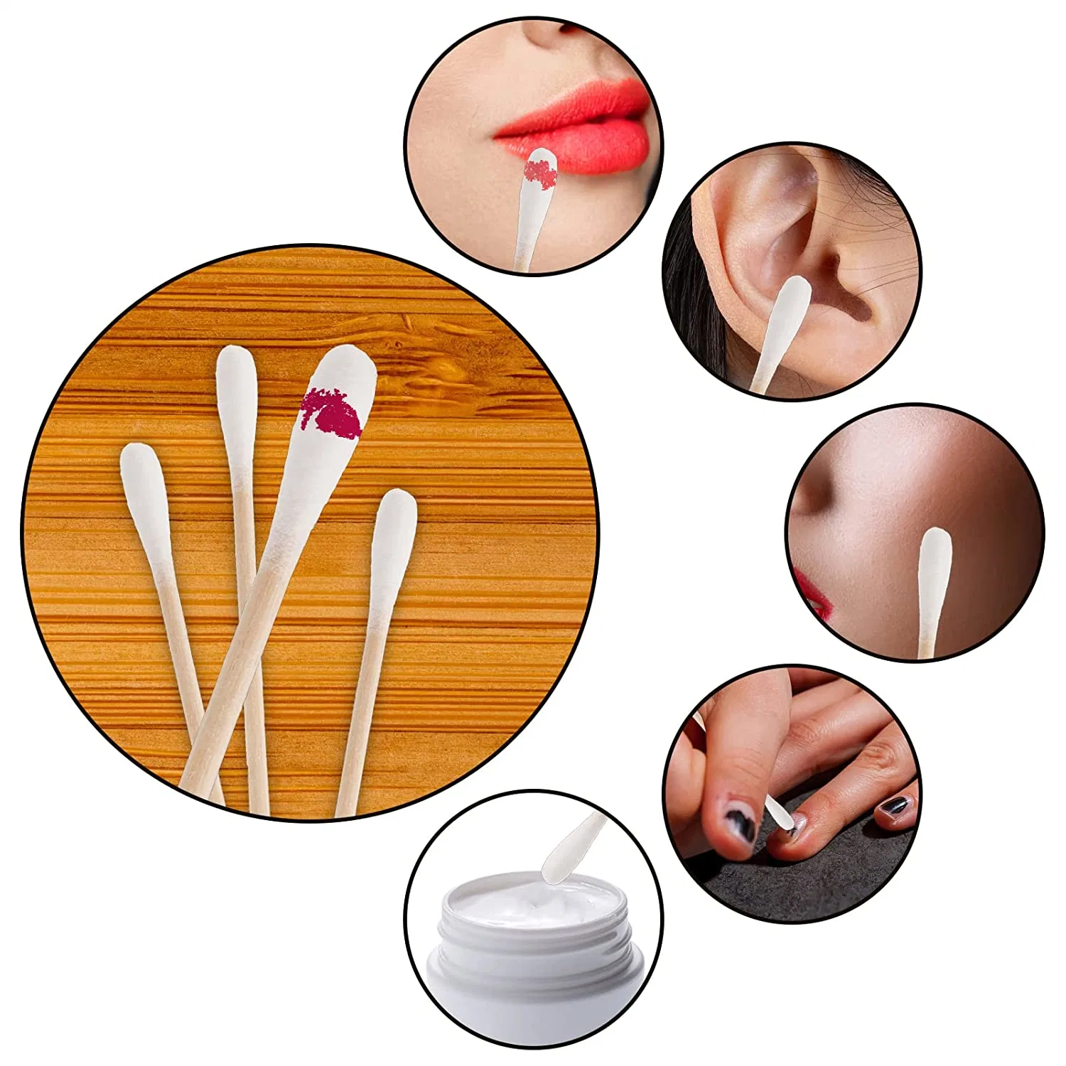 Wholesale/Supplier 100PCS/Pack Bamboo Cotton Buds Cotton Swabs Medical Ear Cleaning Wood Sticks