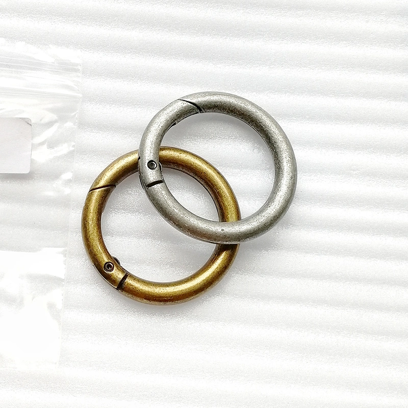 High-End Quality Openable Nickel Brass Metal O-Rings Spring Buckles for Bag Accessories