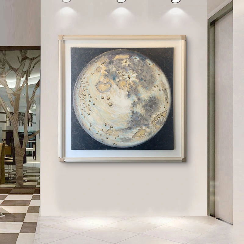 Sala de estar moderna de lujo con luz decoración de luna Pintura al óleo Colgante Pintura dormitorio Colgante Pintura