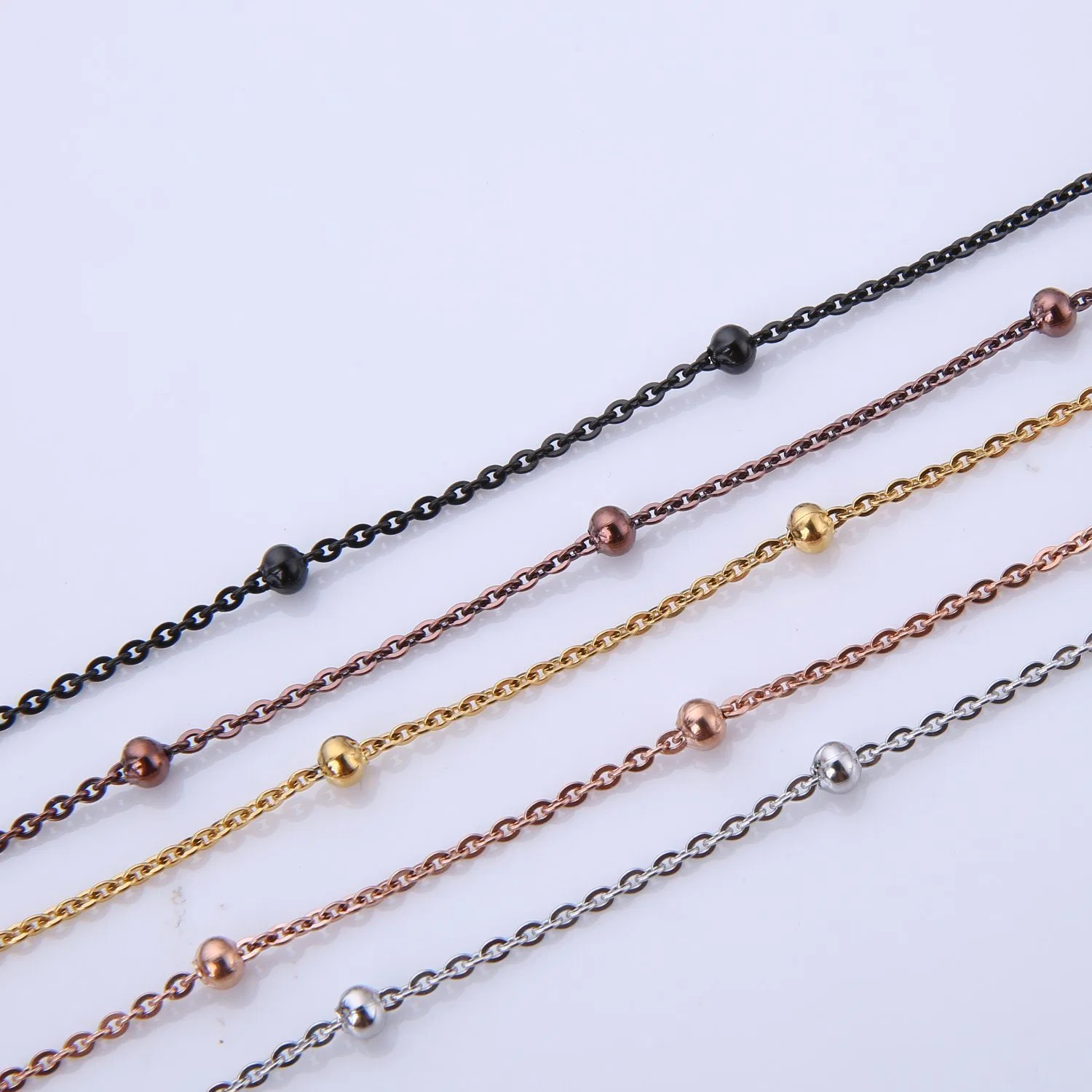 Bijouterie de fantaisie plaqué or Or Rose Bracelet en acier inoxydable de chaîne de cheville Mode chaîne de fabrication de bijoux colliers