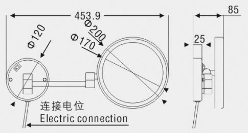 أكسسوارات الحمام مرآة LED مركبة على الحائط