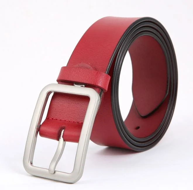 Custom Logo Alloy Pin Buckle Genuine Cowhide Leather Belt