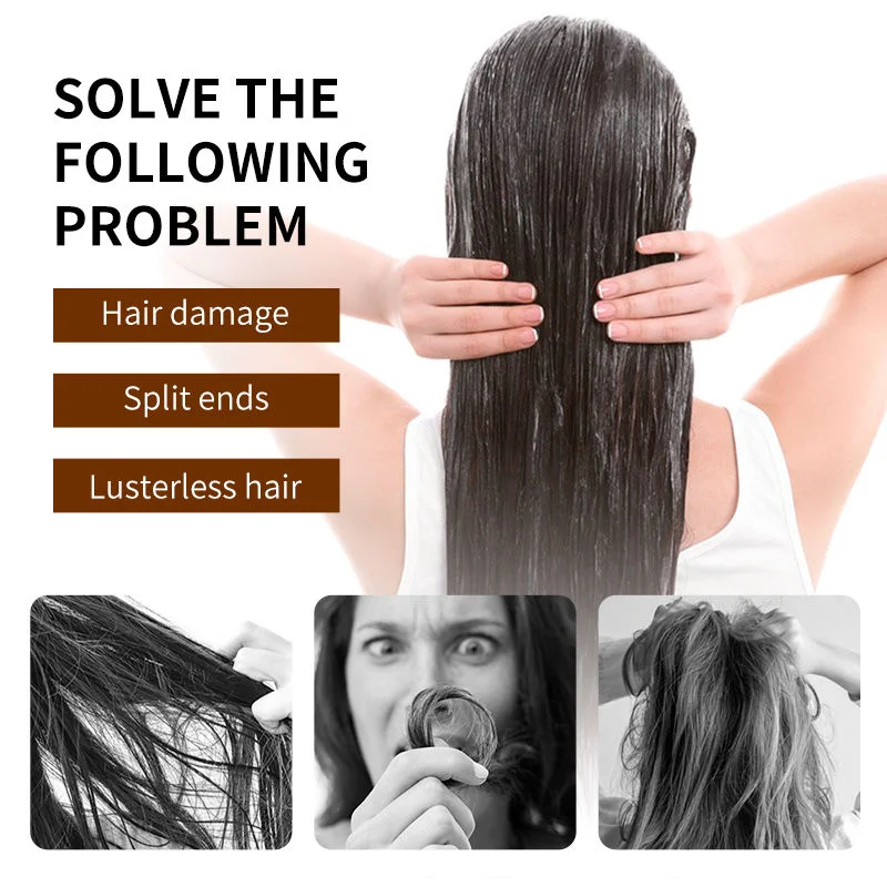Tratamento de cabelo para cabelos danificados suaviza o frizz