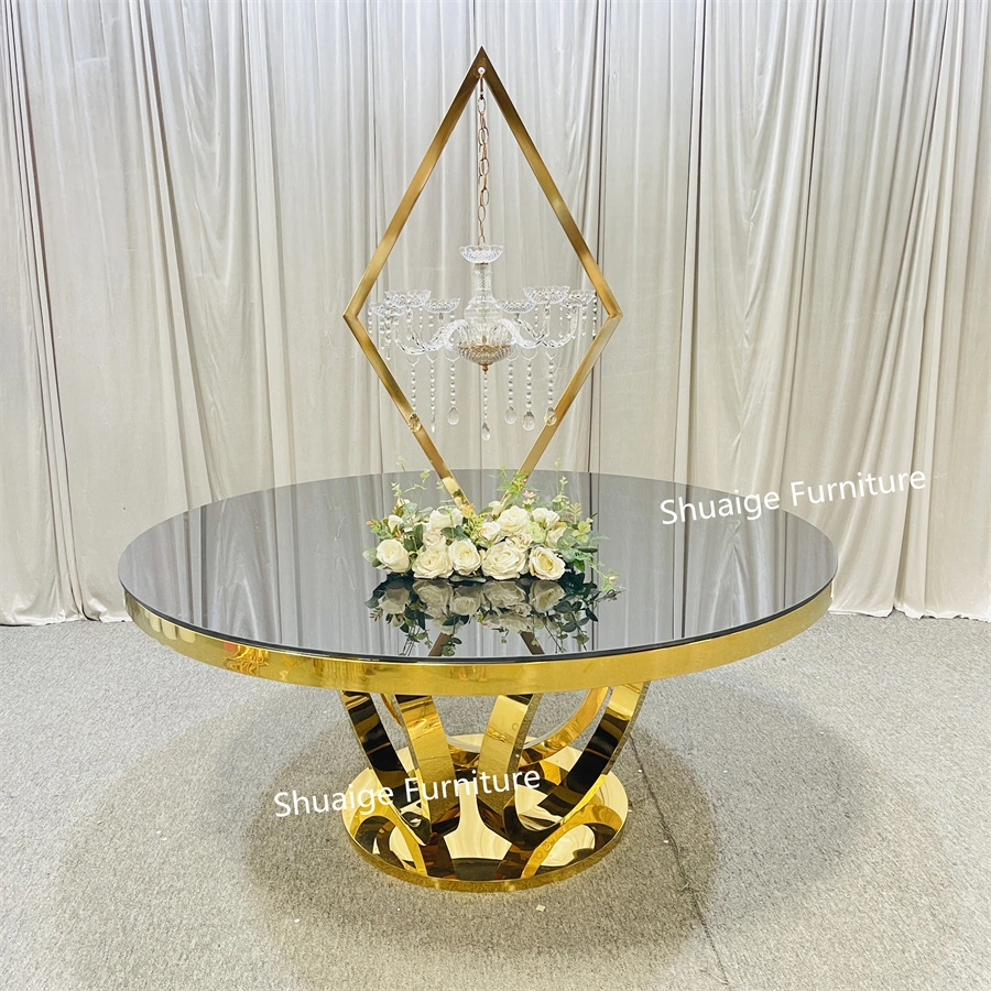 Modern Luxury Stainless Steel Round Dining Table Home Furniture Wedding Furniture