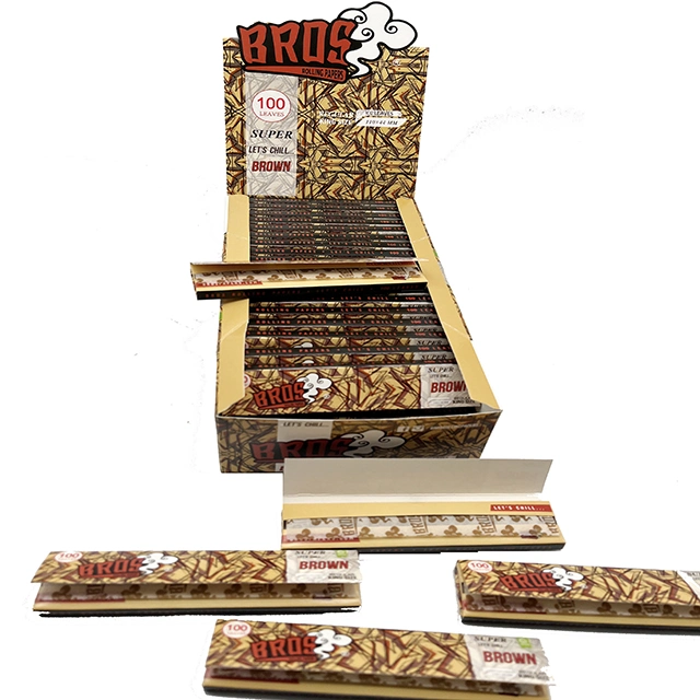 Bros Brown Rolling Paper Papel sin blanquear Tamaño King Size Bros Rolling Paper 100L (110*44mm)