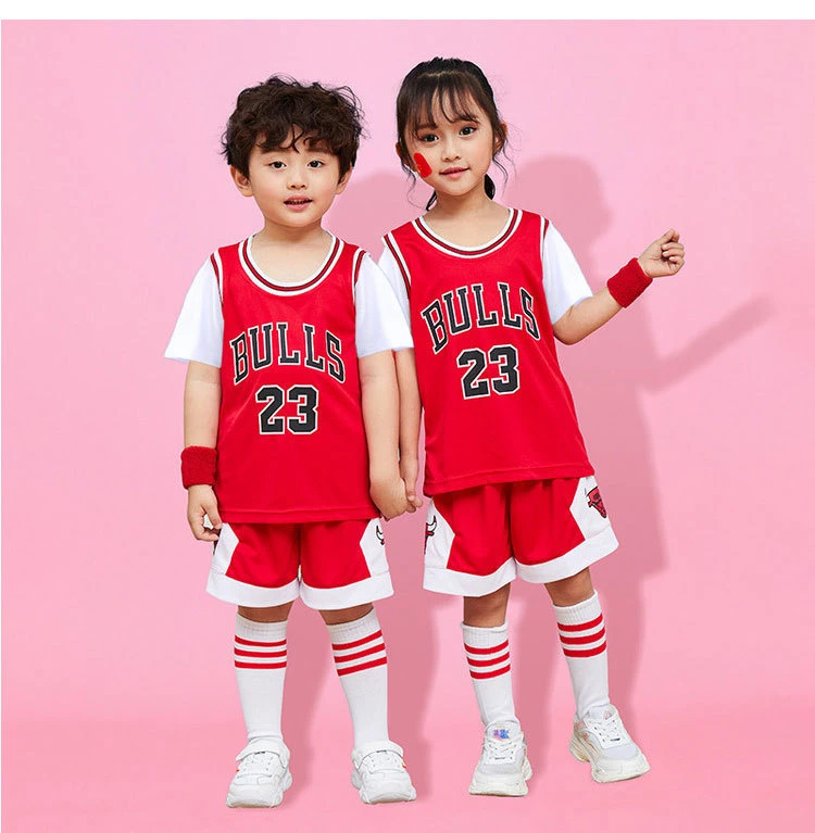 Custom Breathable Child Basketball Uniform Primary School Training Clothes Set Basketball Shirt for Boys