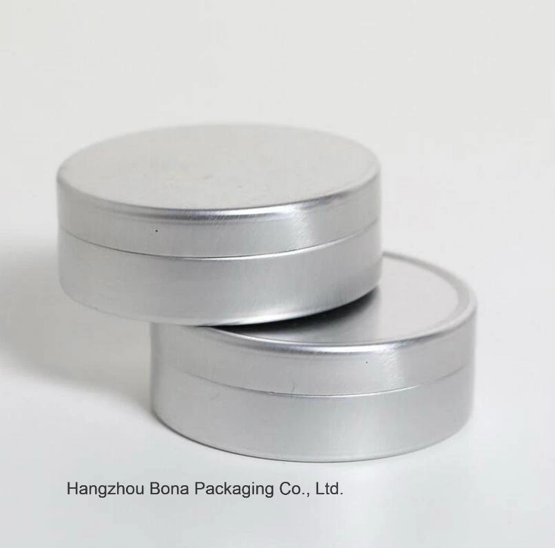 in Stock Empty Aluminum Jar Metal Tin Can Round Candy Tins Cosmetic Candle Packaging Box Square Aluminum Containers Snap Lid Tin