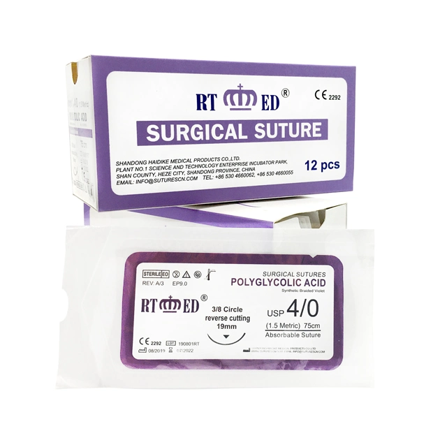 Surgical Absorbable Polyglycolic Acid PGA Suture with Needle