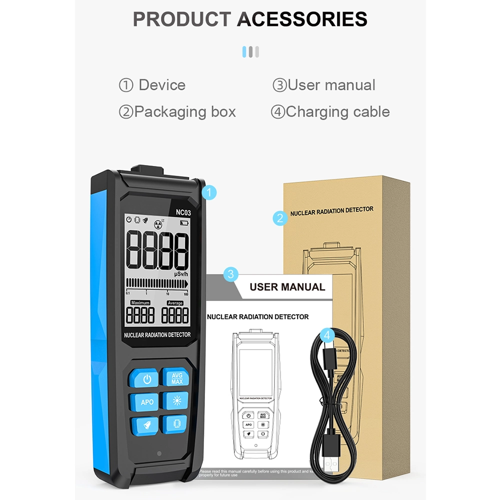 Digitaler Detektor Für Nukleare Strahlung Handheld Zähler Emissions Dosimeter Enthalten Batterie Geiger Counter X-ray Beta Gamma