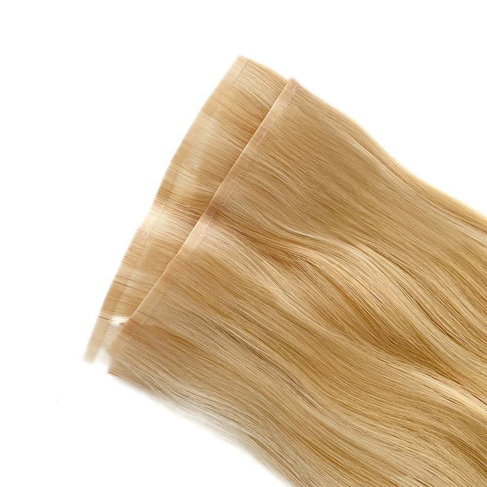 Sin costuras Invisible PU piel de la maleadora 100% de extensión humana del pelo Para el Salón y la Mujer