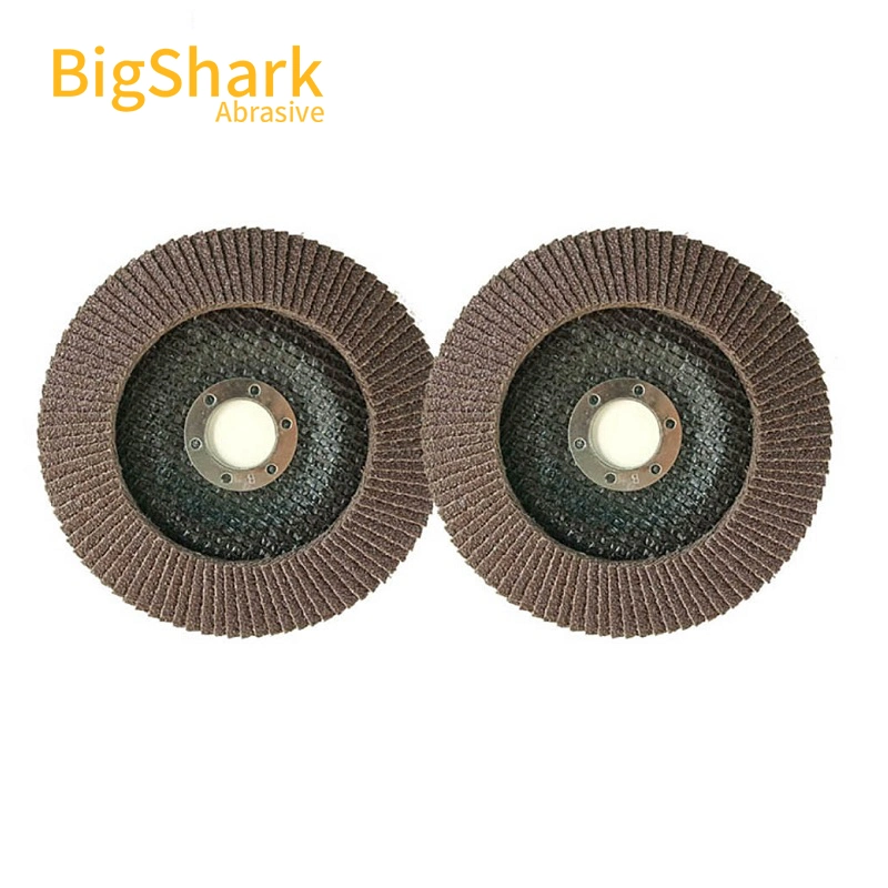 Calcined Aluminum Oxide T27 Fiberglass Backing 4" 120# Flap Disc for Polishing Stainless Steel