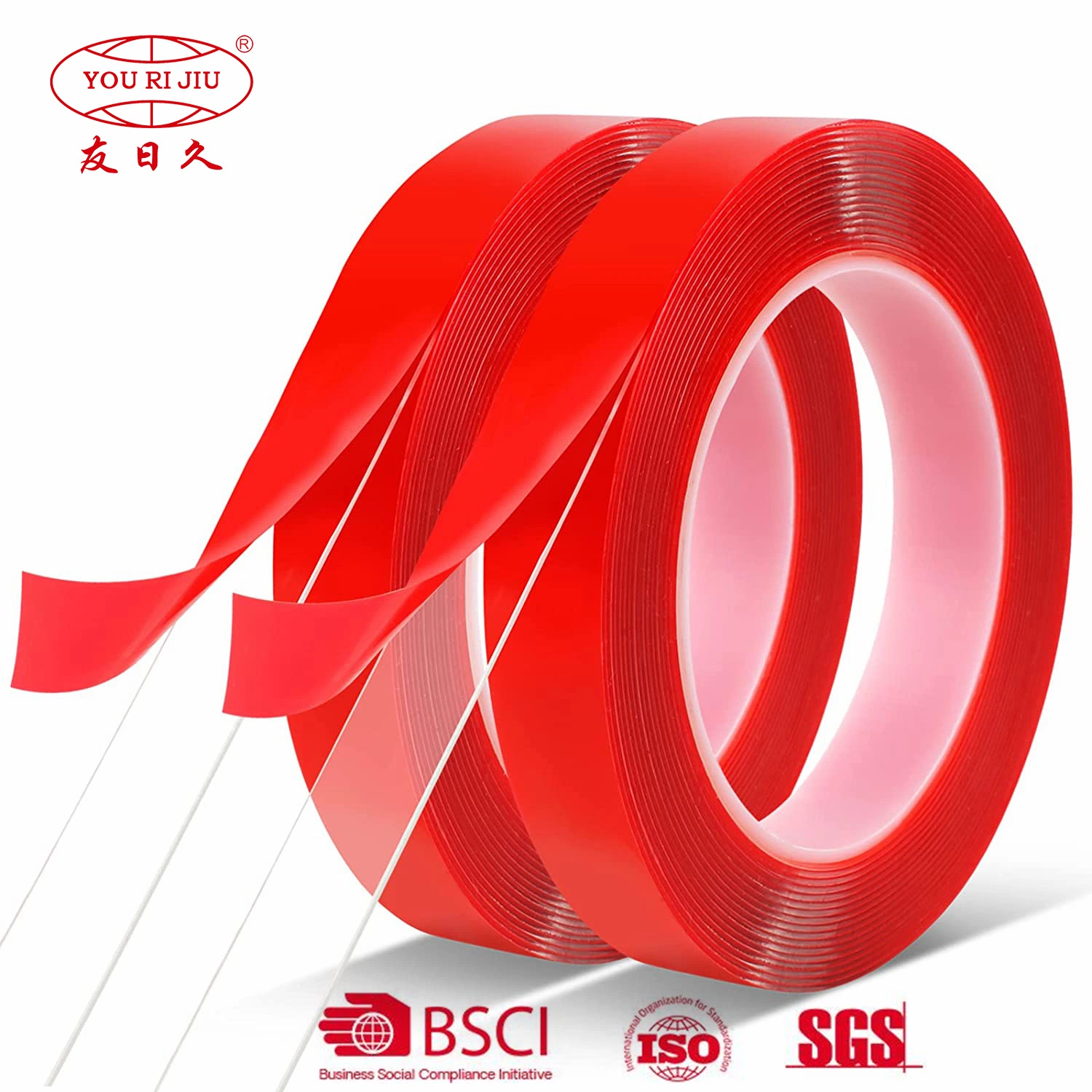 30% Rabatt auf Yourijiu Abnehmbar Wasserdicht Transparent hoher Klebstoff Weiß Papier PET klar PE Red Film doppelseitiges Acrylband