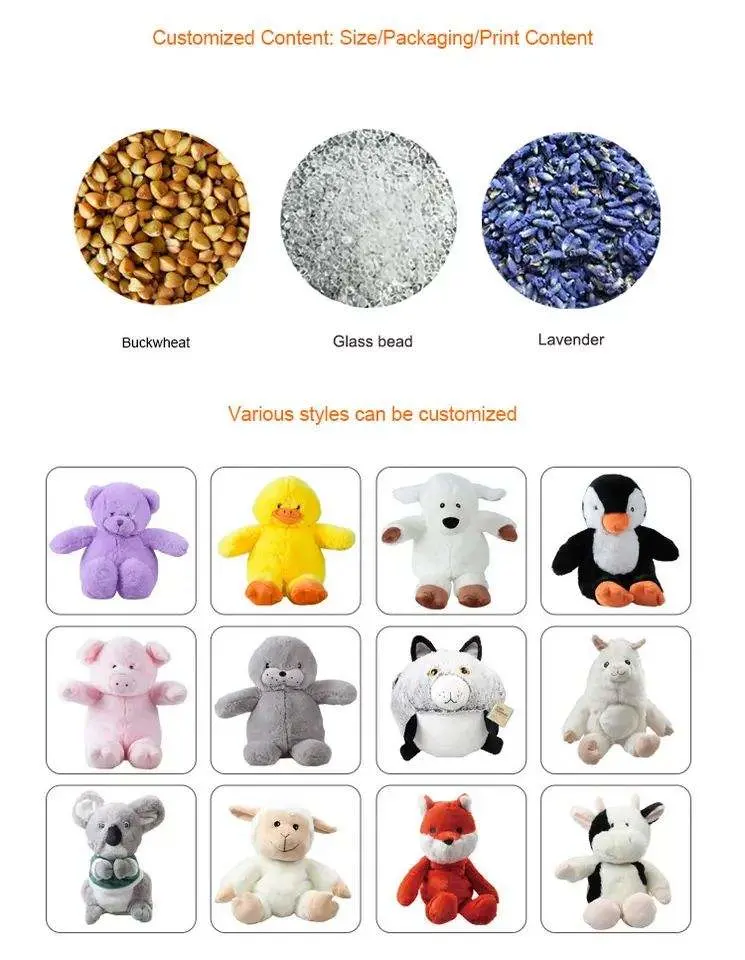 Peluche douce farcie jouet pondéré au four micro-ondes Lavender animaux farcis Jouet